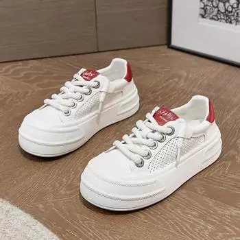 Повседневные кроссовки из коровьей кожи для женщин. Дизайнерские легкие женские кроссовки с мягкой подошвой. Модная удобная женская спортивная обувь. 35