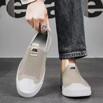 Повседневные кроссовки из парусиновой ткани, мокасины для скейтбординга, мягкие и удобные туфли для спорта и отдыха на открытом воздухе для мужчин, парусиновые, новые 39 бежевый