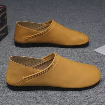 Повседневные кроссовки-лоферы Мягкие и удобные нескользящие вентилируемые туфли для мужчин Модные мужские кроссовки Универсальные износостойкие Новые 39 чёрный