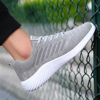 Повседневные кроссовки Модные сетчатые дышащие кроссовки с плоской подошвой Летние удобные кроссовки со шнуровкой для походов Tenis Masculino 38 чёрный