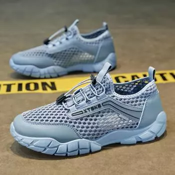 Повседневные кроссовки, мокасины, спортивные и для отдыха, тканевые сандалии на плоской подошве, вентилируемые, износостойкие, летняя обувь для мужчин, универсальная мода 41 синий