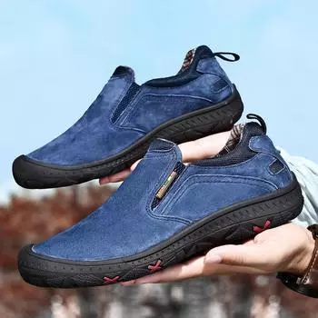 Повседневные кроссовки Мужская повседневная обувь Мужские осенние кроссовки Модные круглые носки Защитные мягкие и удобные нескользящие туфли Новые 38 синий