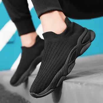 Повседневные кроссовки мужские осенние сетчатые носки обувь дышащая походная обувь для мужчин с бесплатной доставкой Zapatilla Hombre 2024 39 черный белый