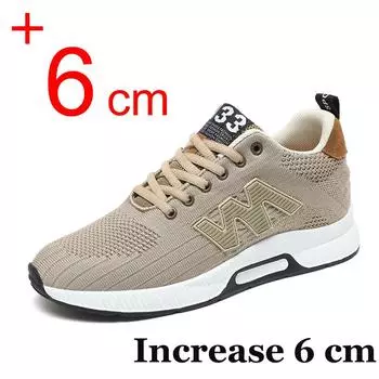 Повседневные кроссовки мужские увеличивающие рост туфли 6 см обувь мужская модная летняя сетчатая дышащая спортивная мужская увеличивающая рост обувь 39