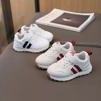 Повседневные кроссовки на мягкой подошве для мальчиков и девочек, модные трендовые кроссовки для бега, баскетбольная обувь, детская уличная обувь на плоской подошве для малышей 25 чёрный