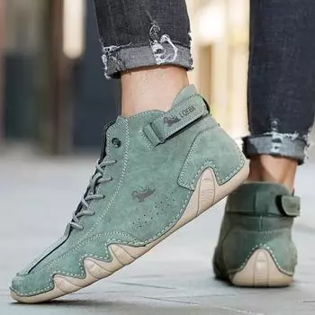 Повседневные кроссовки, обувь для мужчин, роскошная дизайнерская обувь, кожаные ботильоны с круглым носком, новинка 2024 года, удобные мокасины, мужская обувь 39 коричневый