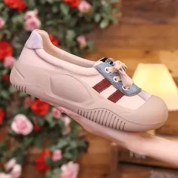 Повседневные кроссовки женские Amoi Look Увеличенные на 4 см дышащие мягкие ретро-кеды изящные женские туфли высокого качества 35 красный