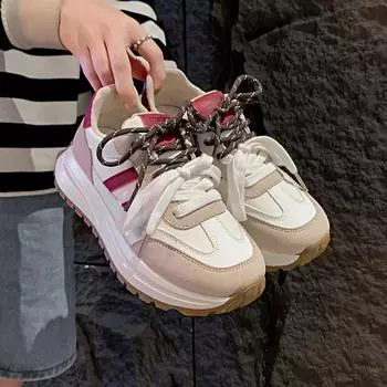 Повседневные кроссовки женские туфли на шнуровке дизайнерские кроссовки осенние новые трендовые кроссовки для активного отдыха удобные дышащие Mujer Zapatos 35