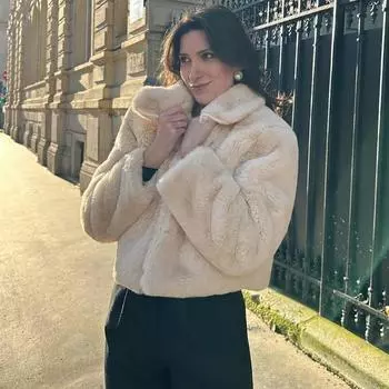 Повседневные куртки из искусственного меха для женщин, пушистый плюш, мягкий, с длинным рукавом, на молнии, с отложным воротником, винтажные, однотонные, модные укороченные пальто S абрикосовый