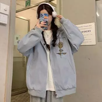 Повседневные куртки в студенческом стиле для подростков, свободная осенняя бейсбольная форма для девочек S-70-45 kg