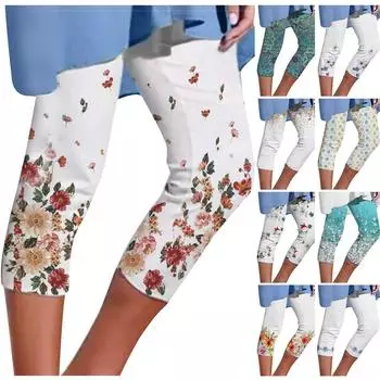 Повседневные леггинсы, обтягивающие сексуальные дышащие леггинсы с принтом Капри S синий