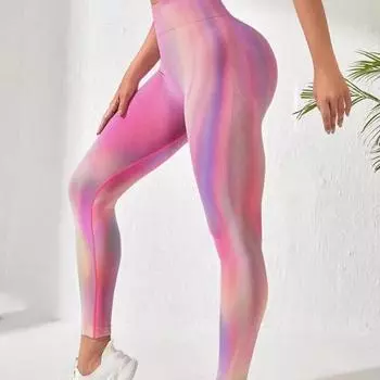 Повседневные леггинсы женские спортивные штаны для фитнеса и йоги модные бесшовные облегающие женские леггинсы для йоги с высокой талией пуш-ап облегающие леггинсы для бега в спортзале 25605 S красный