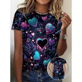 Повседневные летние футболки с круглым вырезом и принтом «Balloon Bubble». Модные, трендовые, высококачественные топы. Удобная, дышащая футболка с короткими рукавами и круглым вырезом. XS