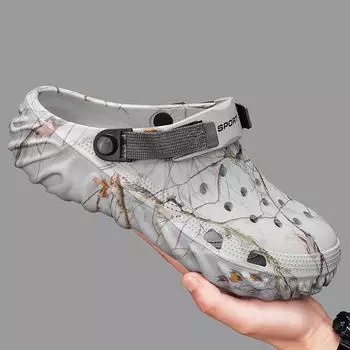 Повседневные летние мужские тапочки для отдыха на природе, садовые сабо, новые мужские туфли с отверстиями, легкие туфли для пляжа, удобные домашние мягкие тапочки 40