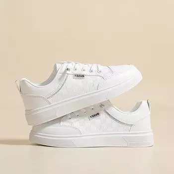 Повседневные маленькие белые туфли Студенческая женская обувь Универсальная обувь для сноуборда Модные одинарные туфли Спортивная обувь 35 белый