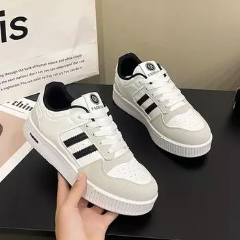 Повседневные маленькие белые туфли женские осенние повседневные спортивные туфли студенческие супер пожарные интернет знаменитости туфли на платформе 35 бежевый