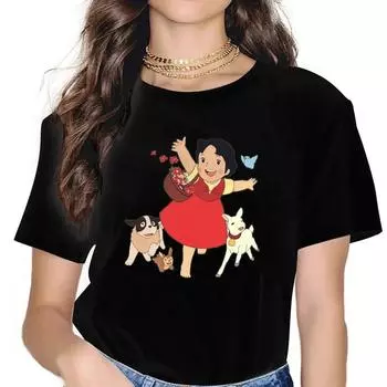 Повседневные милые футболки женские футболки с круглым воротником футболка с коротким рукавом Heidi классическая одежда M