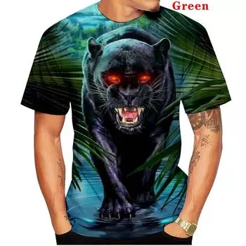 Повседневные модные футболки, мужские рубашки с 3d короткими рукавами, повседневные летние футболки с 3d принтом «Черная пантера», забавные топы XS чёрный