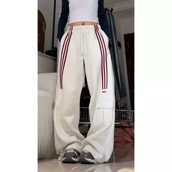 Повседневные модные хип-хоп джазовые танцевальные нишевые спортивные штаны Apricot [Spring and Autumn]] XL