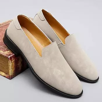 Повседневные мокасины мужские простые повседневные деловые туфли на низком каблуке дышащие легкие удобные туфли для парикмахеров 38 чёрный