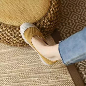 Повседневные мокасины с круглым носком на толстой подошве для женщин 34 оранжевый