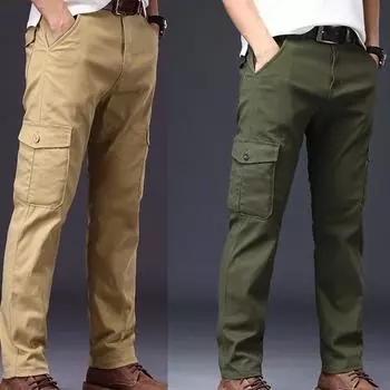 Повседневные мужские брюки с несколькими карманами, быстросохнущие спортивные брюки, дышащие длинные брюки для тренировок на открытом воздухе 28 хаки