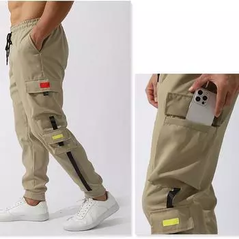 Повседневные мужские брюки-шаровары, мужские новые свободные брюки-карго с несколькими карманами, мешковатые брюки-карго M армия зеленый