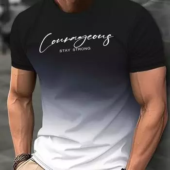 Повседневные мужские футболки, весенняя одежда, рубашки с эффектом омбре, большие топы с короткими рукавами, футболки для мальчиков, большие винтажные футболки для мужчин S