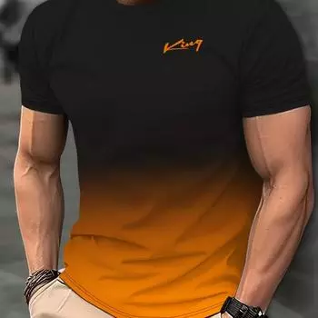 Повседневные мужские футболки, весенняя одежда, рубашки с эффектом омбре, большие топы с короткими рукавами, футболки для мальчиков, большие винтажные футболки для мужчин XXS