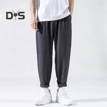 Повседневные мужские шаровары с эластичной резинкой на талии, шикарные мягкие мужские шаровары M темно-зеленого