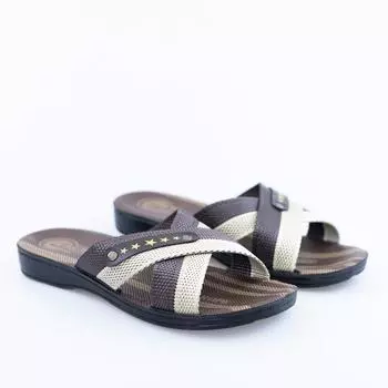 Повседневные мужские тапочки на удобной подошве с перекрестной лентой