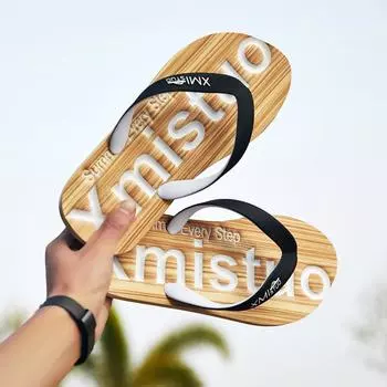 Повседневные нескользящие дизайнерские тапочки мужские индивидуальные шлепанцы с мягкой подошвой пляжная обувь для мужчин модные уличные сандалии лето 39 чёрный