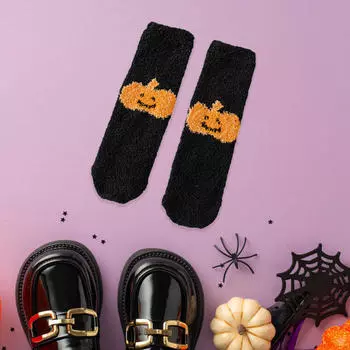 Повседневные нескользящие зимние теплые пушистые носки для друзей, любимых чёрный