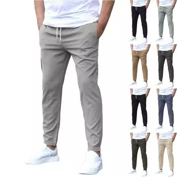 Повседневные облегающие брюки Ninepoint для мужчин, однотонные повседневные брюки с карманами XL хаки