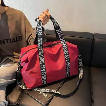 Повседневные однотонные женские сумки через плечо большой емкости, модные дизайнерские женские сумки из высококачественного нейлона, женские дорожные сумки 43x14x37cm чёрный