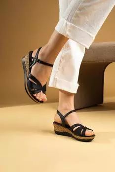 Повседневные ортопедические комфортные женские сандалии с пряжкой на щиколотке 43-5859-22