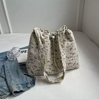 Повседневные осенне-зимние новинки, цветочные, на одно плечо, большие сумки Creamy-white no silk scarf