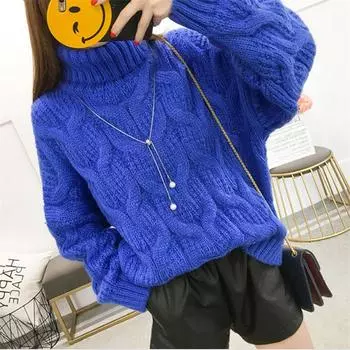 Повседневные осенне-зимние женские пуловеры, однотонные вязаные свитера с длинными рукавами, мода 2020, свободный тонкий свитер One Size зелёный