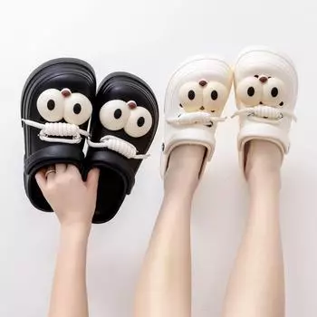 Повседневные пляжные сандалии с закрытым носком для девочек — удобная, дышащая, модная, симпатичная обувь из ЭВА 35/36 code чёрный