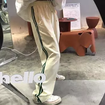 Повседневные простые спортивные брюки для мужчин и женщин, новые осенне-зимние широкие прямые брюки с высокой талией и гардероб S
