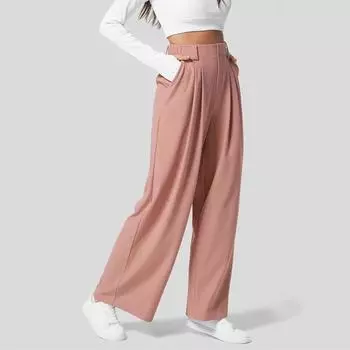 Повседневные прямые брюки для женщин из Европы и Америки, трансграничные S розовый