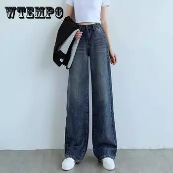 Повседневные расклешенные джинсы для женщин, модные эластичные джинсы с высокой талией, широкие брюки, винтажные брюки больших размеров XXXXXL