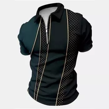 Повседневные рубашки поло на молнии с 3d принтом, мужская спортивная одежда, футболка с животным узором, летние поло с короткими рукавами, топ для мужчин S