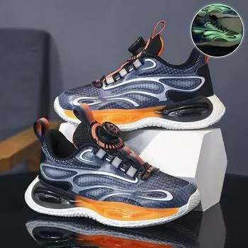 Повседневные серебристые кроссовки для детей, летние сетчатые кроссовки, прогулочная обувь для бега, детская обувь для мальчиков и девочек 31 синий