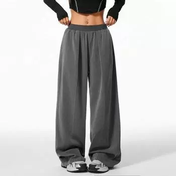 Повседневные широкие брюки женские XS темно-серого