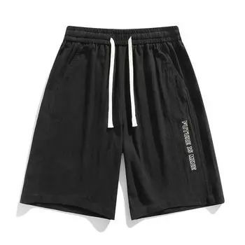 Повседневные шорты из чистого хлопка для мужчин, летние свободные спортивные капри из хлопка и льна XXXXXL