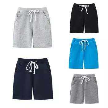 Повседневные шорты однотонного цвета для детей 1–5 лет, свободные шорты на шнурке 2T