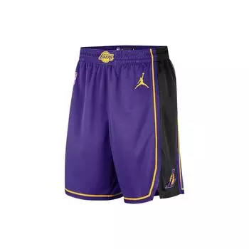 Jordan NBA Los Angeles Lakers Statement Edition Swingman Dri-FIT шорты фиолетовые/желтые мужские уличные DO9432-504 S