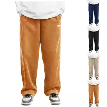 Повседневные спортивные брюки мужские модные свободные брюки L бежевый