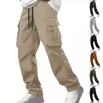 Повседневные спортивные брюки, мужские свободные леггинсы с длинными вставками, тренировочные брюки для бега и фитнеса L армия зеленый